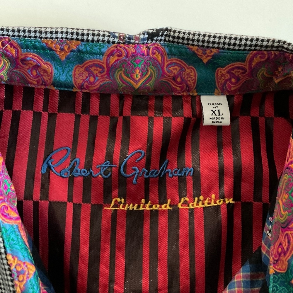 Robert Graham Mens Limited Edition Blues Haven XL Classic Fit Embellished Scull - Picture 3 of 14